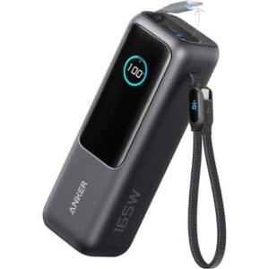 Anker Laptop Power Bank (25 000 mAh 165W Built-In and Retractable Cables) Black