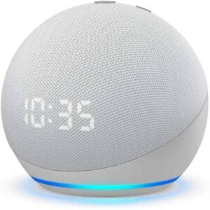 Smart Speaker with Clock & Voice Assistant - White 40% off